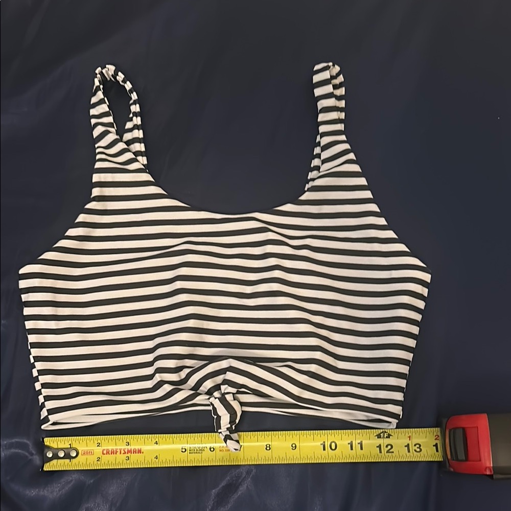 Craft Black and White Striped Crop Top